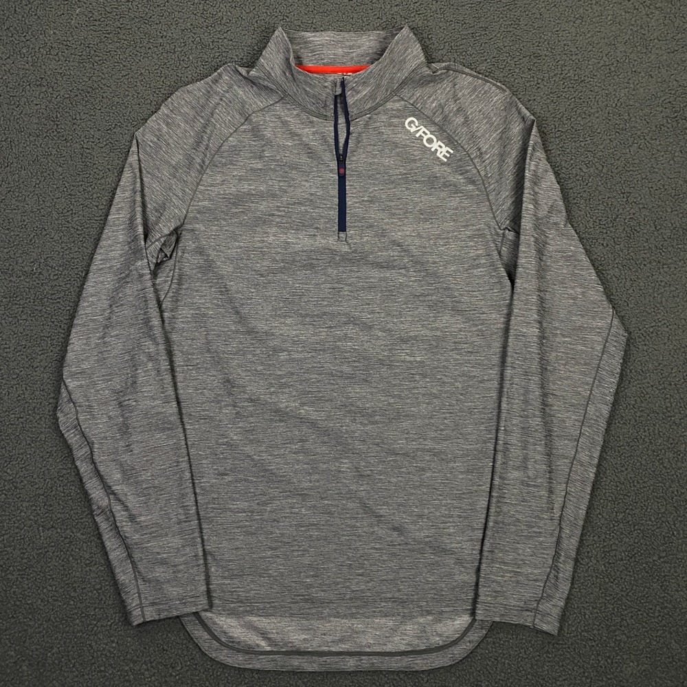 G/FORE Quarter Zip Pullover Men Medium Gray Operative Fabric Made in Italy Golf